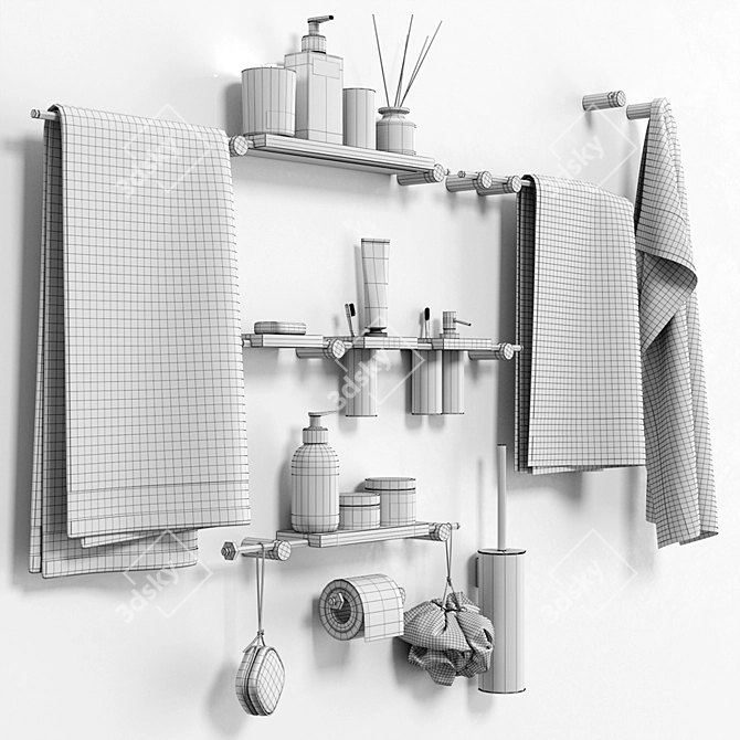 Modular Bathroom Shelves by Ritmonio 3D model image 5
