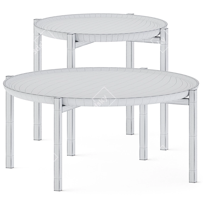 Elegant Gong Coffee Table 3D model image 2