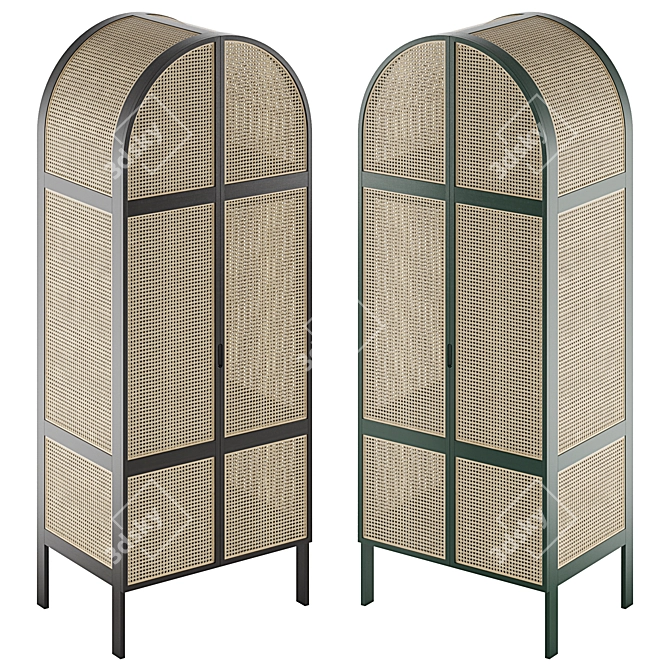 Modern Cane Wardrobe for Stylish Storage 3D model image 1