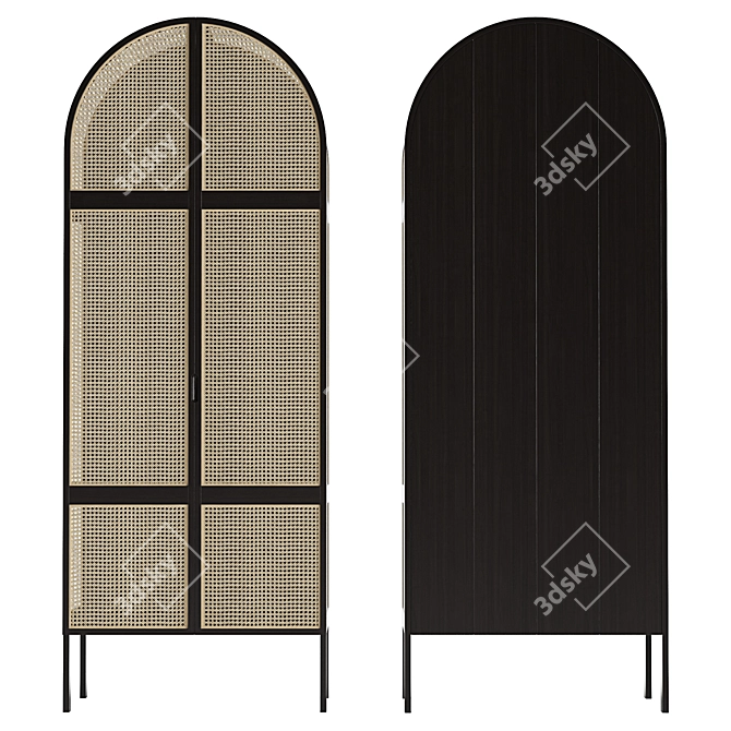 Modern Cane Wardrobe for Stylish Storage 3D model image 2