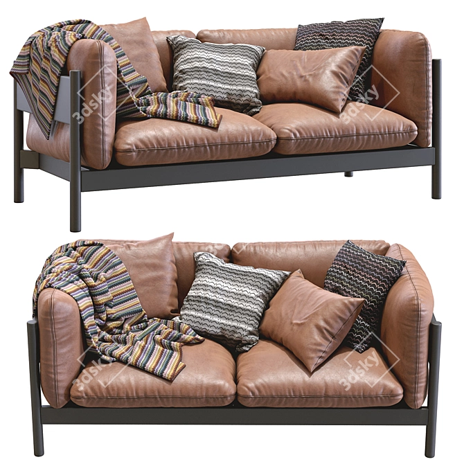 Hay Arbor Leather Sofa: Modern Elegance 3D model image 2