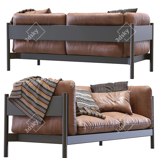 Hay Arbor Leather Sofa: Modern Elegance 3D model image 4