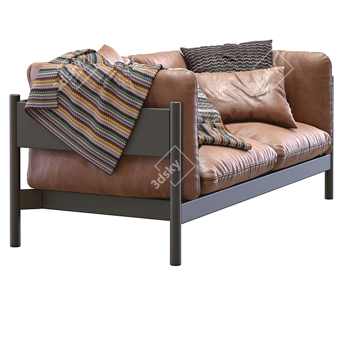 Hay Arbor Leather Sofa: Modern Elegance 3D model image 6