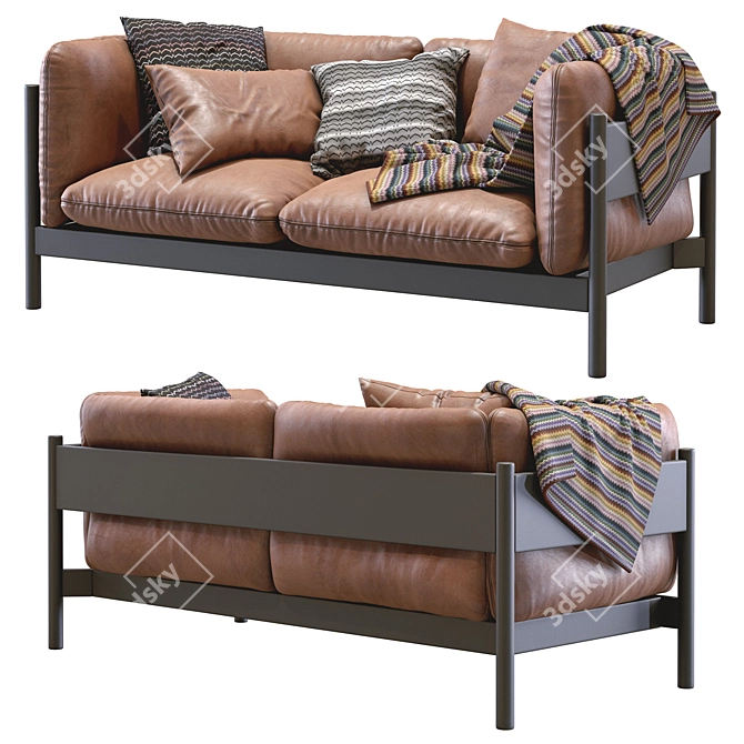 Hay Arbor Leather Sofa: Modern Elegance 3D model image 7