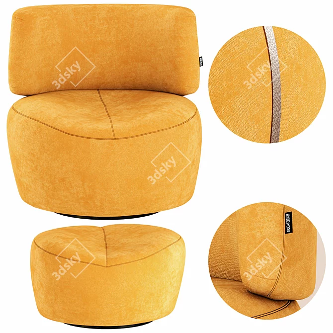 Harmony Armchair: Stylish and Comfortable Seating 3D model image 4