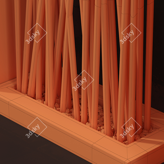 Branch Wall Screen with Pebbles 3D model image 1