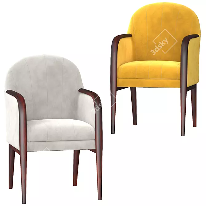 Elegant Parige Lounge Chair 3D model image 2