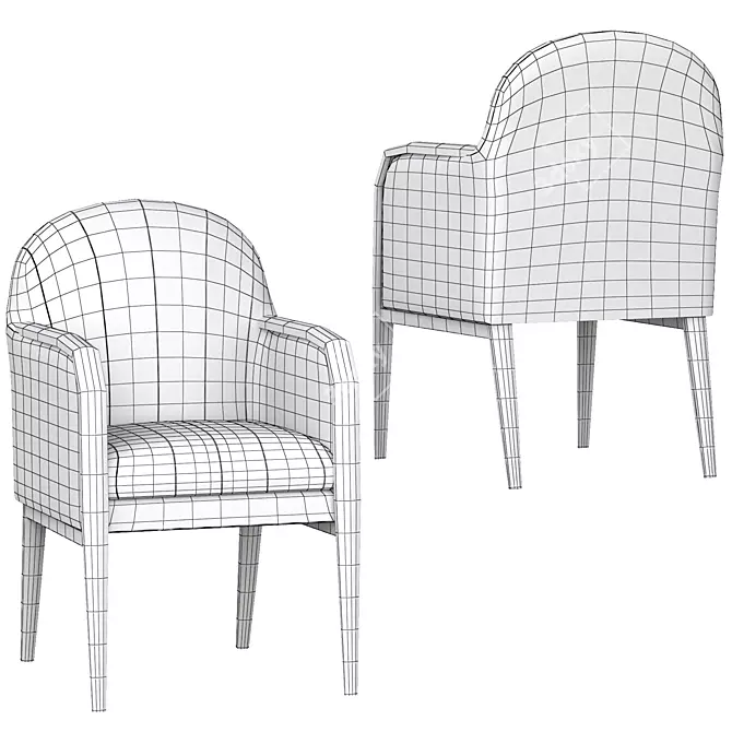 Elegant Parige Lounge Chair 3D model image 5