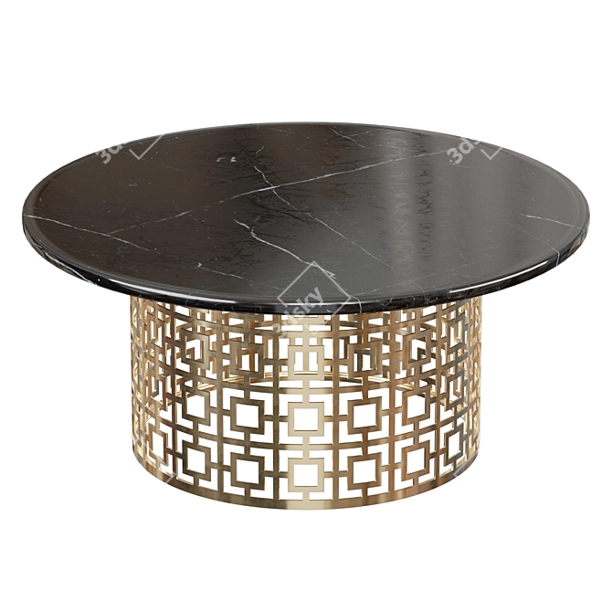 Artesia Loft-Concept Coffee Table: Modern Metal and Marble 3D model image 1