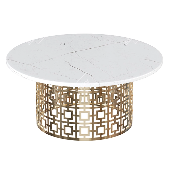 Artesia Loft-Concept Coffee Table: Modern Metal and Marble 3D model image 2