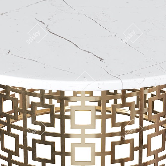 Artesia Loft-Concept Coffee Table: Modern Metal and Marble 3D model image 4