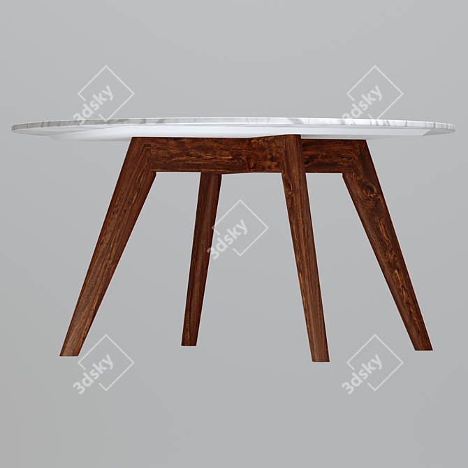 Mid-Century Charm: Riley Marble Coffee Table 3D model image 2