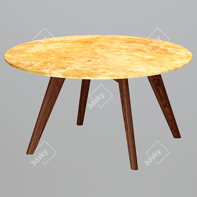 Mid-Century Charm: Riley Marble Coffee Table 3D model image 4
