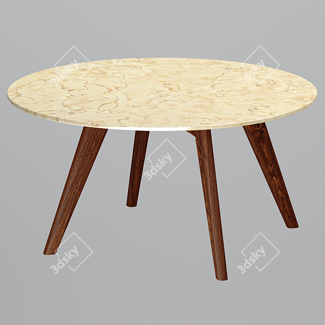 Mid-Century Charm: Riley Marble Coffee Table 3D model image 5