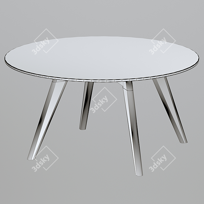 Mid-Century Charm: Riley Marble Coffee Table 3D model image 6