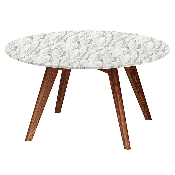 Mid-Century Charm: Riley Marble Coffee Table 3D model image 7