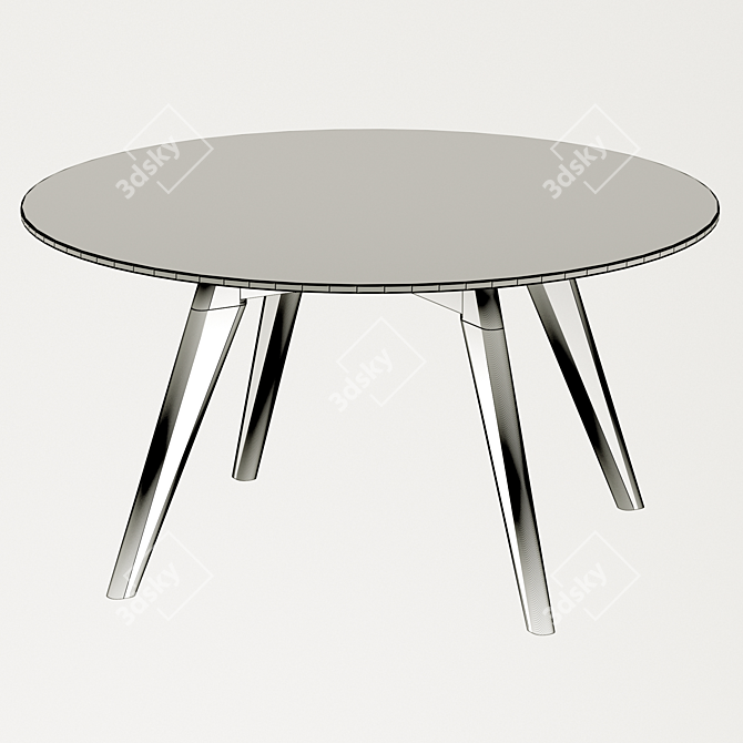 Mid-Century Charm: Riley Marble Coffee Table 3D model image 8