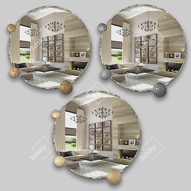 Heri OM Mirror: Elegant Design, Reflective Beauty 3D model image 3