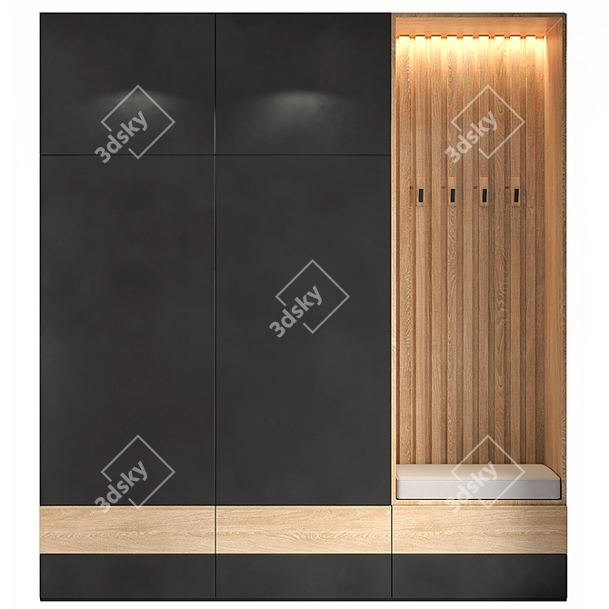 Modern Hallway 5.0: Sleek Design & Functional 3D model image 1