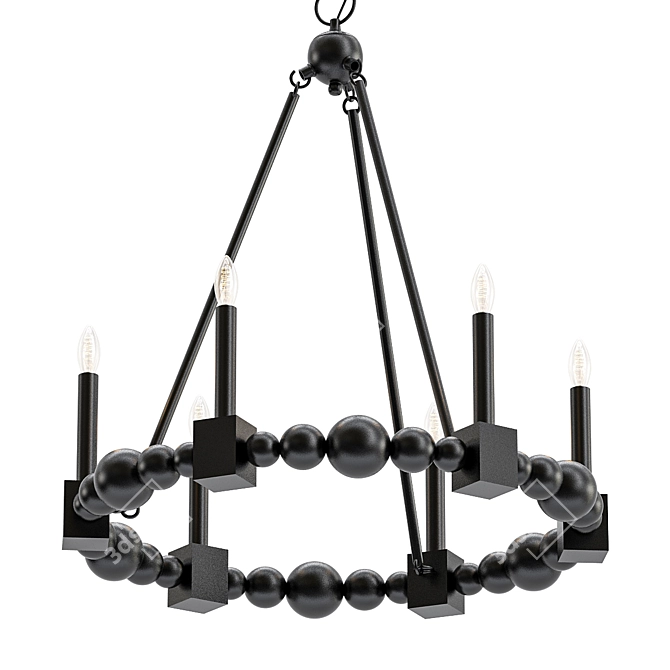 Elegant Randers 6-Light Chandelier 3D model image 1