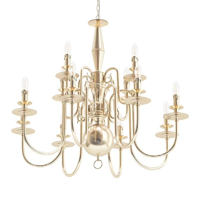 Luxury Candle Chandelier 3D model image 1