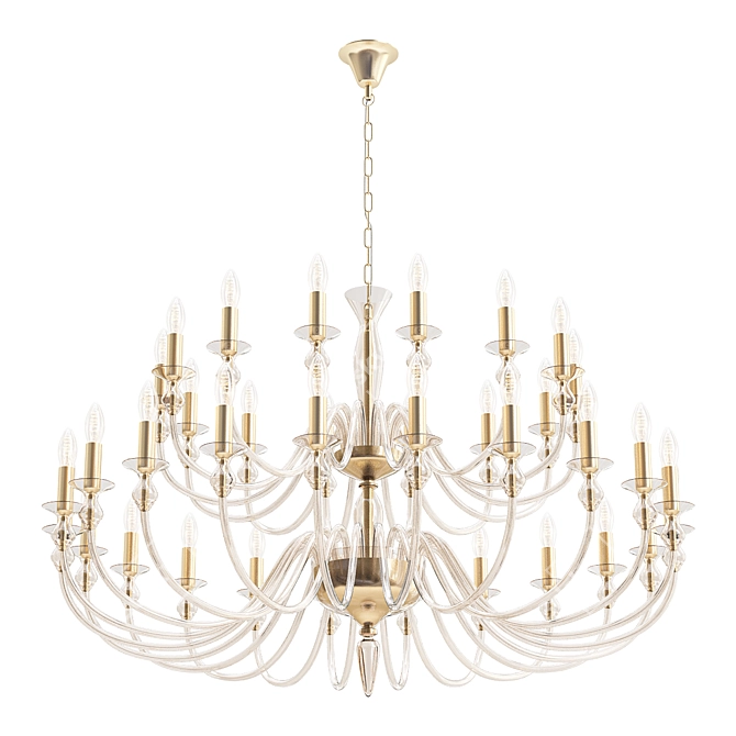 Elegant Murano Glass Chandelier 3D model image 1