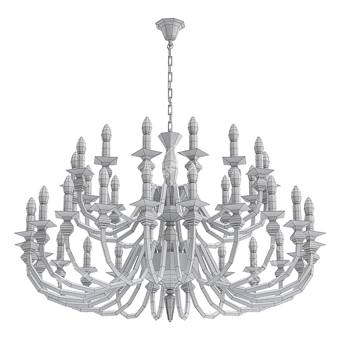 Elegant Murano Glass Chandelier 3D model image 2