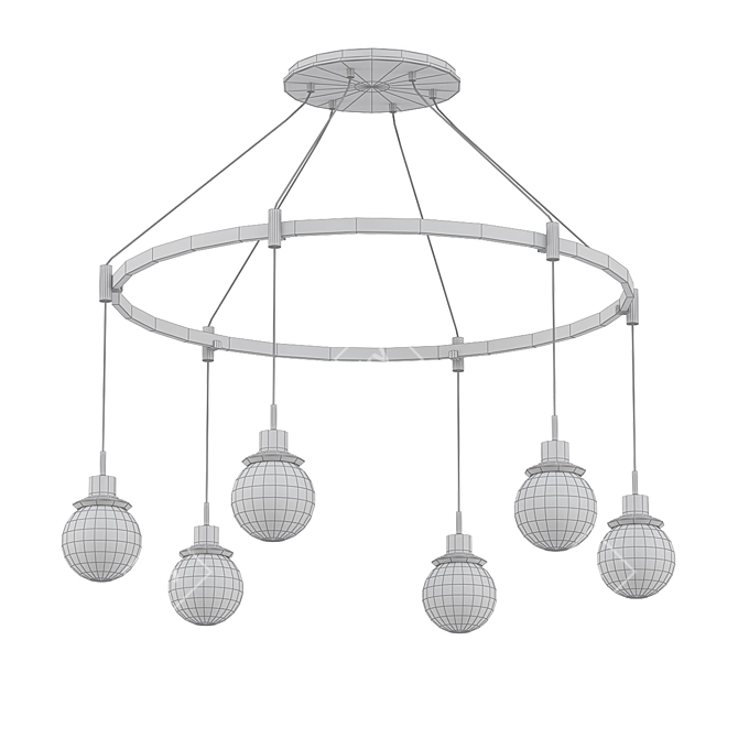 Elegant Rose City Chandelier 3D model image 2