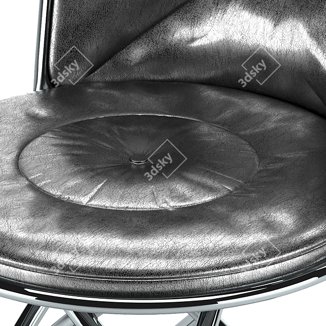 Sleek Steel Leather Chair 3D model image 5