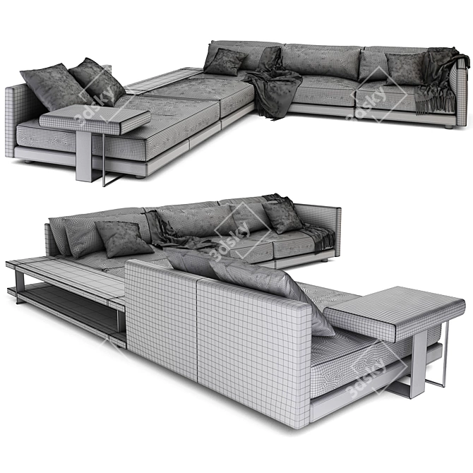 Bristol Poliform: Stylish and Spacious Sofa 3D model image 3