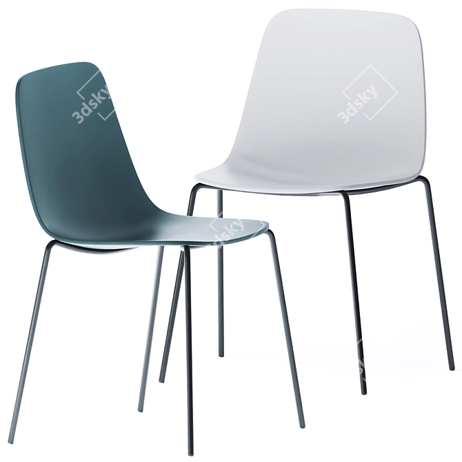 Modern Plastic Chair by Viccarbe 3D model image 3