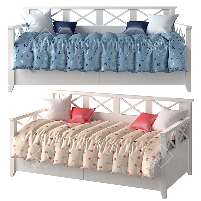 La Mer Children's Bed with Drawers 3D model image 1