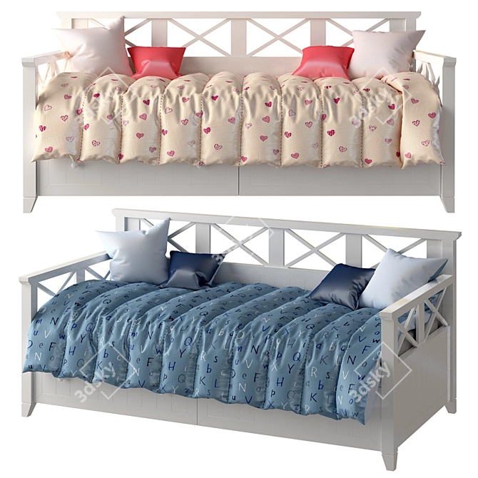 La Mer Children's Bed with Drawers 3D model image 2