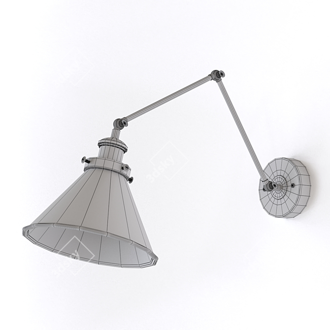 Adjustable Metal Wall Sconce 3D model image 2