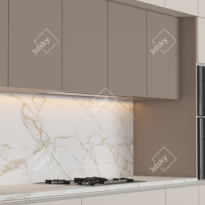 22MM Modern Kitchen with V-Ray & Corona 3D model image 3