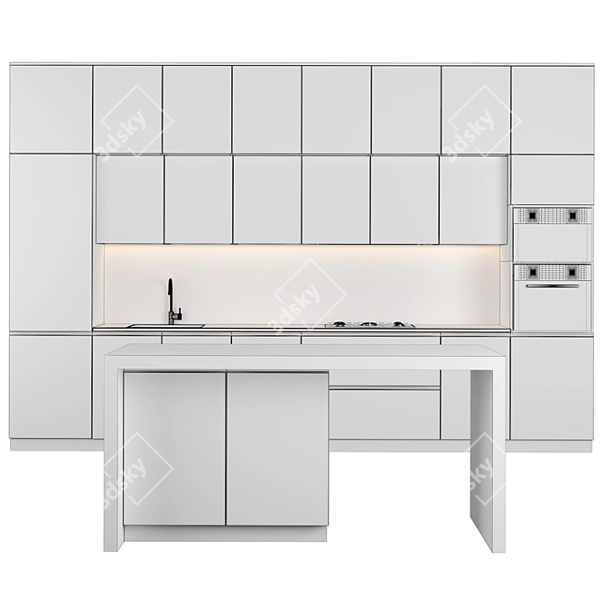 22MM Modern Kitchen with V-Ray & Corona 3D model image 4