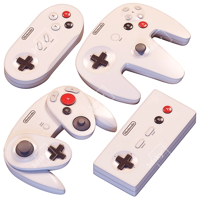 Gaming Essential: NINTENDO Controllers 3D model image 1