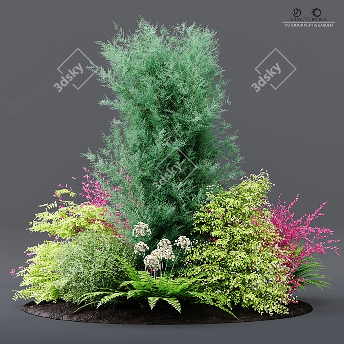 Lush Garden Oasis: Outdoor Plants 3D model image 1