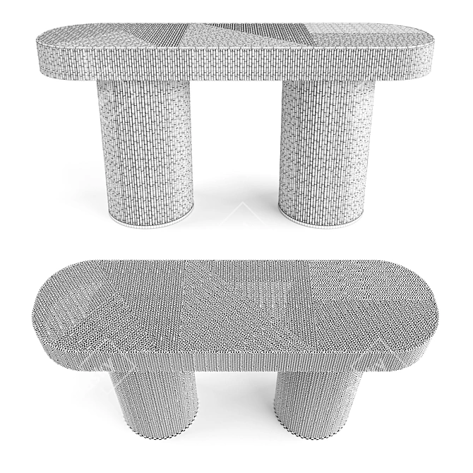 Contemporary Halston Console Table 3D model image 2