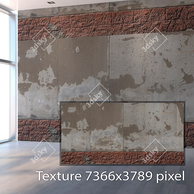 Authentic Facade Wall Texture 3D model image 2