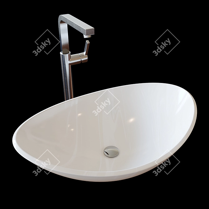 Luxury Lusso Sink 3D model image 3