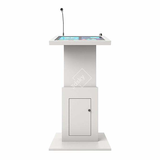 Interactive Podium with 27" Touch Screen 3D model image 1