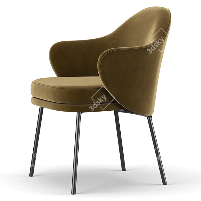 Angie Dining Chair: Striking Elegance in Minotti 3D model image 4