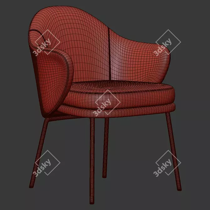 Angie Dining Chair: Striking Elegance in Minotti 3D model image 5