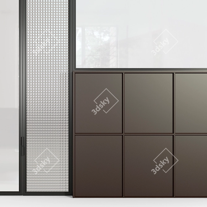 Description translation: Glass partition 9.

Title: Sleek Glass Partition - Perfect for Space Division 3D model image 2