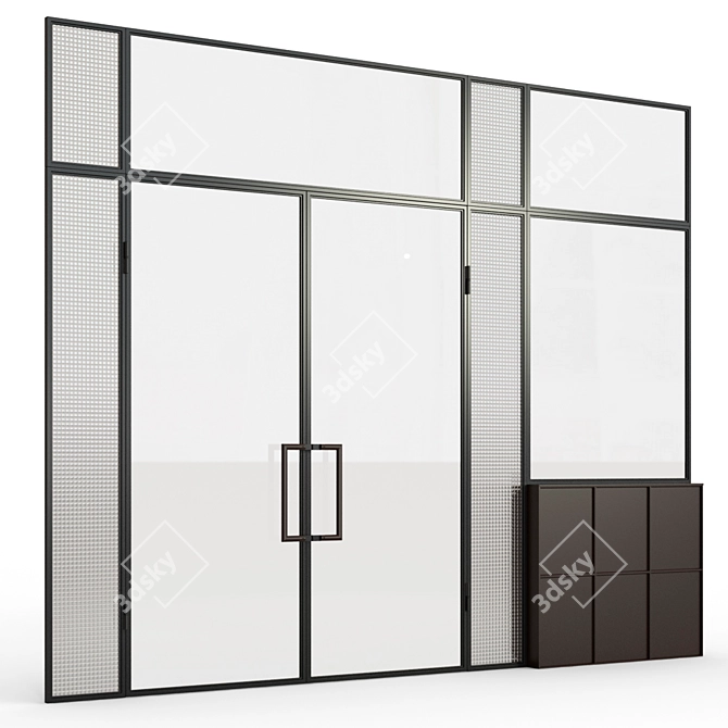 Description translation: Glass partition 9.

Title: Sleek Glass Partition - Perfect for Space Division 3D model image 3