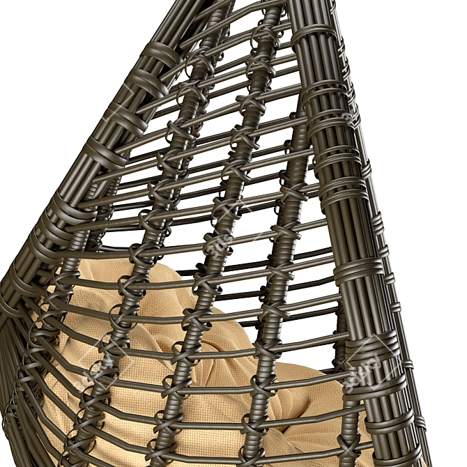 Eco-Rattan Hanging Chair 3D model image 3