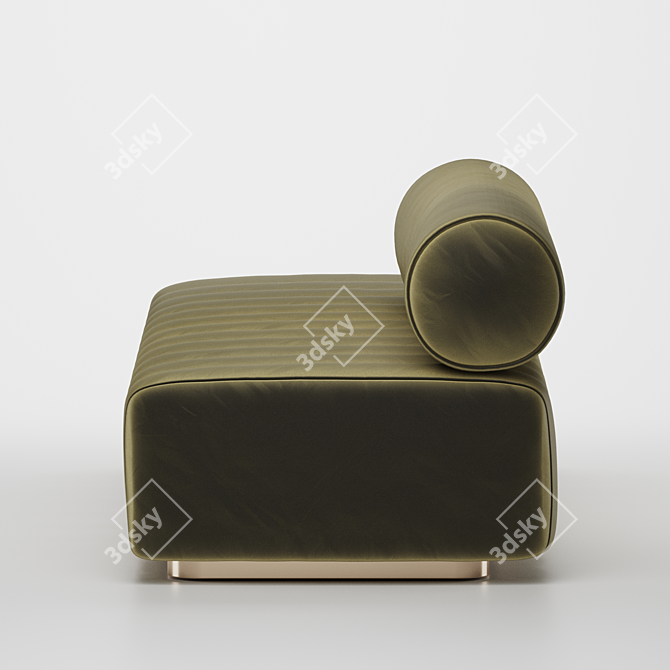 Bronze Modern Line Tufted Bench 3D model image 5