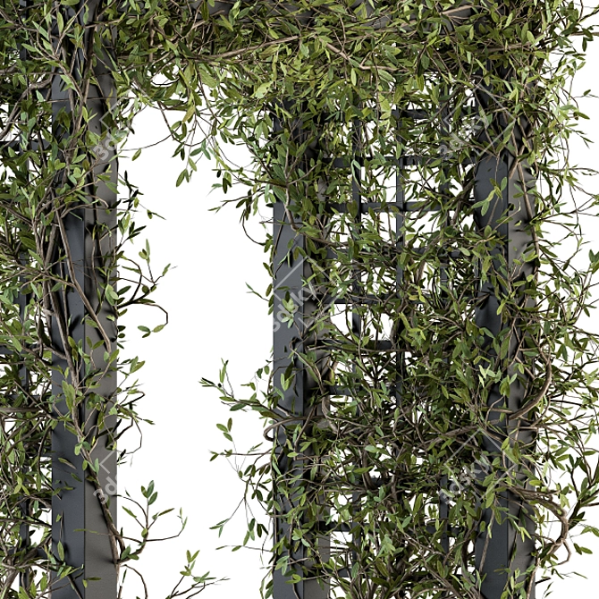 Outdoor Haven: Plants Pergola 3D model image 3