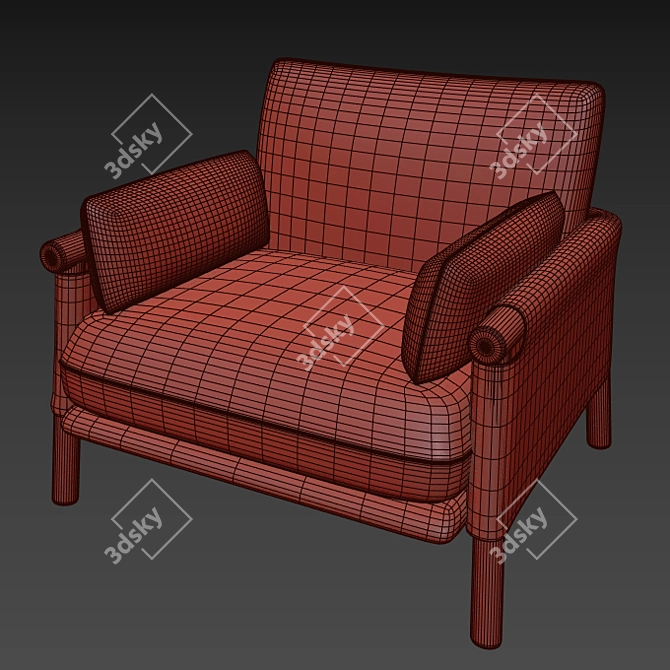 Savannah EJ Armchair: Modern Comfort and Elegance 3D model image 4